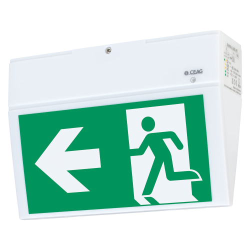 CEAG Sicherheitsleuchte EURO X LED AT, für Wand- und Deckenaufbau, inkl. 3 Rettungszeichen, 230 x 60 x 163 mm