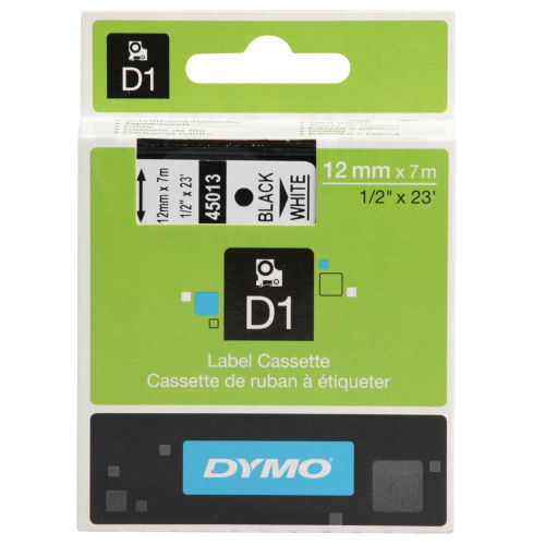 DYMO-Schriftbandkassette, schwarz-weiß, 12 mm x 7 m, 1 Stück DYMO-Schriftbandkassette, schwarz-weiß, 12 mm x 7 m, 1 Stück