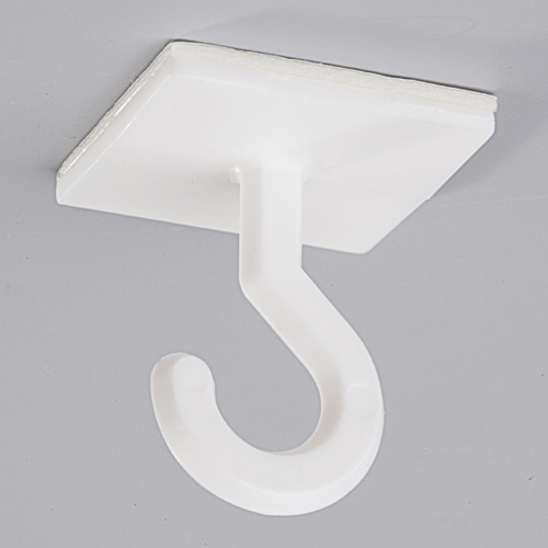 Deckenhaken zur Deckenbefestigung, weiß, Kunststoff selbstklebend, 25 mm x 25 mm, 10 St./Verpackungseinheit