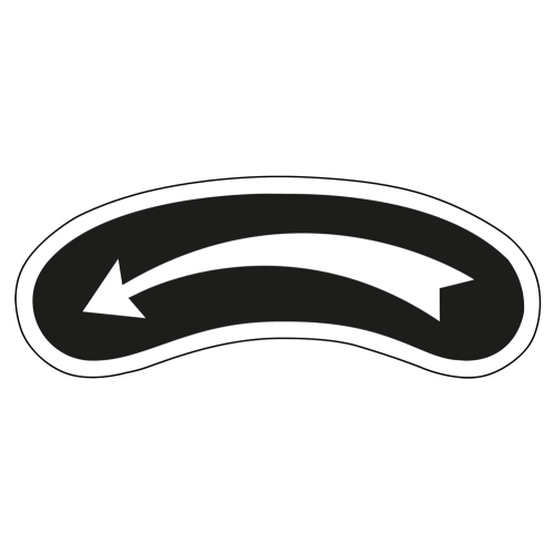Drehrichtungspfeil gebogen, linksweisend, RoHS konform, schwarz-weiß, Folie selbstklebend, 62 mm x 18 mm, 5 St./Bogen Drehrichtungspfeil gebogen, linksweisend, RoHS konform, schwarz-weiß, Folie selbstklebend, 62 mm x 18 mm, 5 St./Bogen
