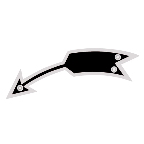 Drehrichtungspfeil gebogen, linksweisend, ohne Text, schwarz, Aluminium, 105 mm x 21 mm, 1 Stück Drehrichtungspfeil gebogen, linksweisend, ohne Text, schwarz, Aluminium, 105 mm x 21 mm, 1 Stück