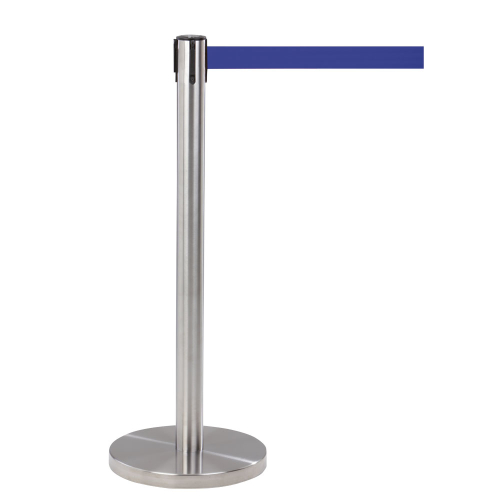 Edelstahl-Gurtpfosten GLA 55, blau, Edelstahl gebürstet, Ø 65 mm, 2,30 m, 1 Stück