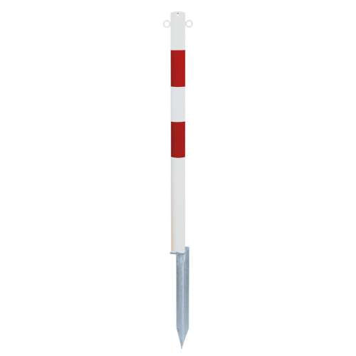 Einschlagpfosten, Stahl-Einschlagspitze, rot-weiß, Stahl, Ø 60 mm, 1000 mm, 1 Stück Einschlagpfosten, Stahl-Einschlagspitze, rot-weiß, Stahl, Ø 60 mm, 1000 mm, 1 Stück