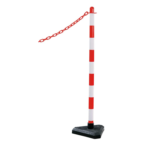 Einzelkettenständer Intern Maxi, mit Zementfuß, rot-weiß, Kunststoff, Ø 40 mm, 1100 mm, 1 Stück Einzelkettenständer Intern Maxi, mit Zementfuß, rot-weiß, Kunststoff, Ø 40 mm, 1100 mm, 1 Stück