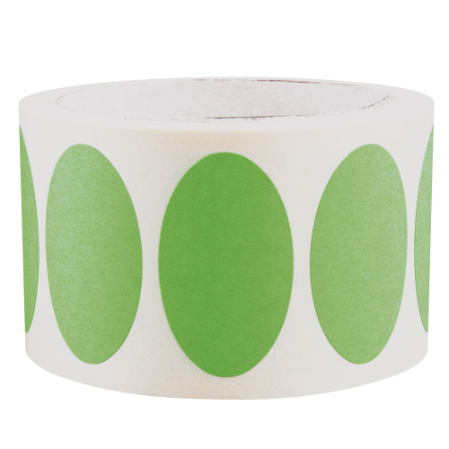 Etiketten zum Selbstbeschriften, oval, grün, Papier ablösbar, 90x53 mm, 500 St./Rolle Etiketten zum Selbstbeschriften, oval, grün, Papier ablösbar, 90x53 mm, 500 St./Rolle