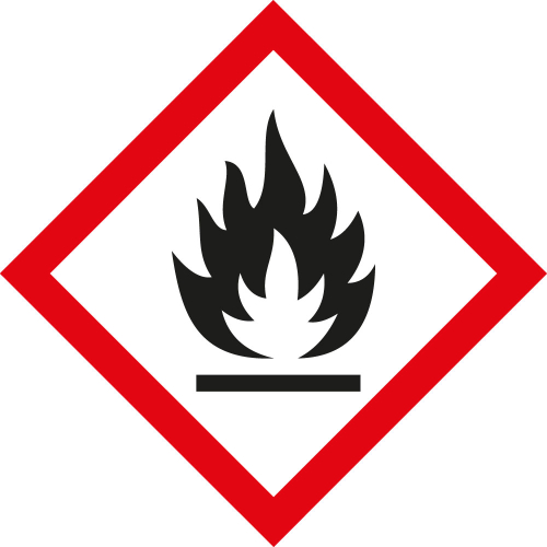 Gefahrensymbol: GHS02 Flamme, Folie selbstklebend, 18 x 18 mm, 8 St./Bogen