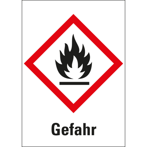 Gefahrensymbol: GHS02 Flamme mit Signalwort Gefahr, Folie selbstklebend, 148 x 210 mm, 1 Stück Gefahrensymbol: GHS02 Flamme mit Signalwort Gefahr, Folie selbstklebend, 148 x 210 mm, 1 Stück