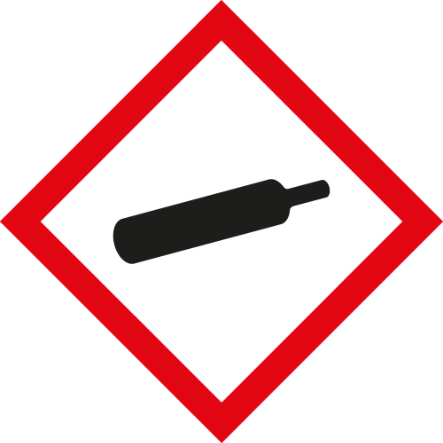 Gefahrensymbol: GHS04 Gasflasche, Folie selbstklebend, 105 x 105 mm, 500 St./Rolle Gefahrensymbol: GHS04 Gasflasche, Folie selbstklebend, 105 x 105 mm, 500 St./Rolle