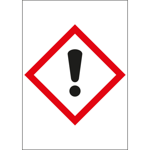 Gefahrensymbol: GHS07 Ausrufezeichen für Rohrleitungen, Folie selbstklebend, Höhe 50 mm, 10 m/Rolle Gefahrensymbol: GHS07 Ausrufezeichen für Rohrleitungen, Folie selbstklebend, Höhe 50 mm, 10 m/Rolle