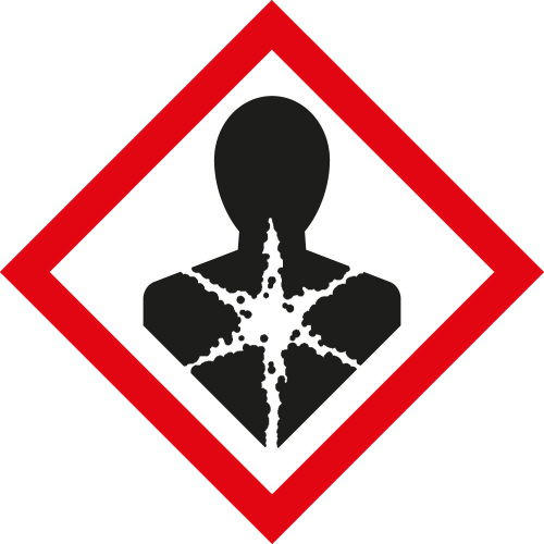 Gefahrensymbol: GHS08 Gesundheitsgefahr, Folie selbstklebend, 105 x 105 mm, 2 St./Bogen