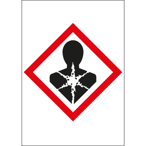 Gefahrensymbol: GHS08 Gesundheitsgefahr für Rohrleitungen, Folie selbstklebend, 12 x 17 mm, 10 St./Bogen Gefahrensymbol: GHS08 Gesundheitsgefahr für Rohrleitungen, Folie selbstklebend, 12 x 17 mm, 10 St./Bogen