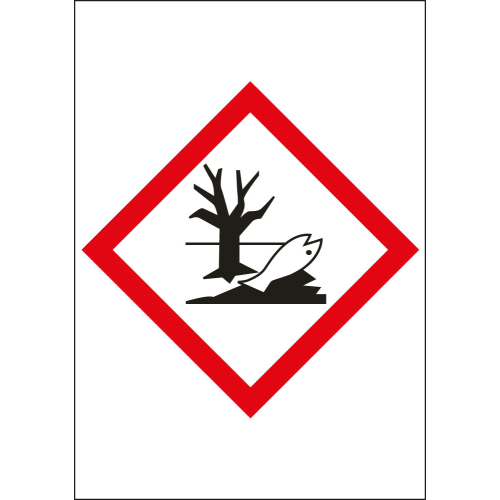 Gefahrensymbol: GHS09 Umwelt für Rohrleitungen, Folie selbstklebend, 26 x 37 mm, 10 St./Bogen