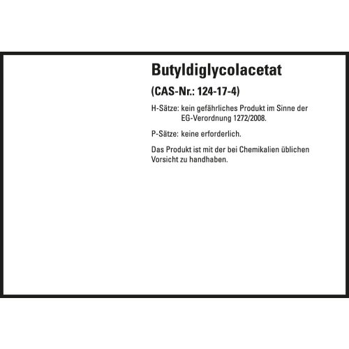 Gefahrstoffkennzeichen: Butyldiglycolacetat, ohne GHS Symbole mit Text, Folie selbstklebend, 148 x 105 mm, 4 St./Bogen