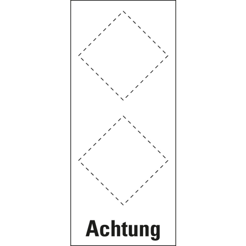 Grundplakette Achtung, für 2 GHS-Piktogramme, Folie selbstklebend, 88 x 168 mm, 1 Stück