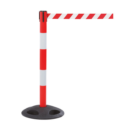 Gurtpfosten Outdoor, rot reflektierend, Gurt rot-weiß, Kunststoff, Ø 65 mm, 50 mm, 4 m, 1 Stück Gurtpfosten Outdoor, rot reflektierend, Gurt rot-weiß, Kunststoff, Ø 65 mm, 50 mm, 4 m, 1 Stück