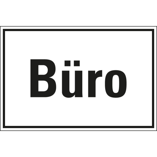 Hinweisschild: Büro, weiß-schwarz, Folie selbstklebend, 300 x 200 mm, 1 Stück Hinweisschild: Büro, weiß-schwarz, Folie selbstklebend, 300 x 200 mm, 1 Stück