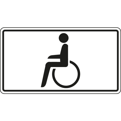 Hinweisschild: Behindertenpiktogramm Verkehrszeichen 1044-10, Aluminium reflektierend, 600 x 330 mm, 1 Stück