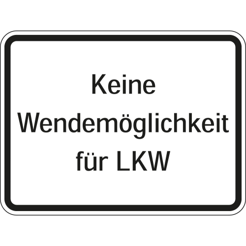 Hinweisschild: Keine Wendemöglichkeit für LKW, Aluminium reflektierend, 600 x 450 mm, 1 Stück Hinweisschild: Keine Wendemöglichkeit für LKW, Aluminium reflektierend, 600 x 450 mm, 1 Stück
