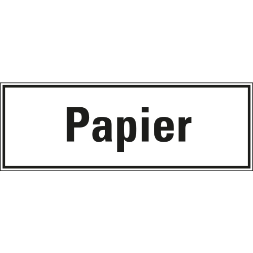 Hinweisschild: Papier, weiß-schwarz, 297 x 105 mm, 1 Stück