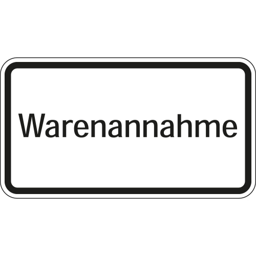 Hinweisschild: Warenannahme, Aluminium reflektierend, 600 x 330 mm, 1 Stück