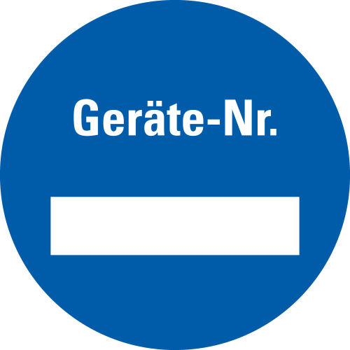Inventaretikett: Geräte-Nr., Zeile zum Selbstbeschriften, blau, fälschungssichere Folie, Ø 40 mm, 90 St./Verpackungseinheit