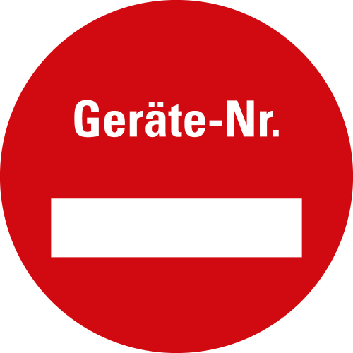 Inventaretikett: Geräte-Nr., Zeile zum Selbstbeschriften, rot, fälschungssichere Folie, Ø 30 mm, 90 St./Verpackungseinheit Inventaretikett: Geräte-Nr., Zeile zum Selbstbeschriften, rot, fälschungssichere Folie, Ø 30 mm, 90 St./Verpackungseinheit