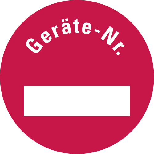 Inventaretikett: Geräte-Nr., Zeile zum Selbstbeschriften, rot, fälschungssichere Folie, Ø 30 mm, 18 St./Bogen Inventaretikett: Geräte-Nr., Zeile zum Selbstbeschriften, rot, fälschungssichere Folie, Ø 30 mm, 18 St./Bogen