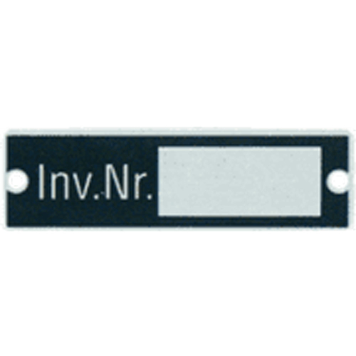 Inventaretikett: Inv. Nr. mit Freifeld, Aluminium eloxiert mit Bohrungen, 50 x 15 mm, 1 Stück