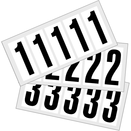 Kombipackung Ziffer 0-9, Schrifthöhe 150 mm, weiß-schwarz, Folie selbstklebend, 72 x 170 mm, 2 St. je Ziffer/Verpackungseinheit Kombipackung Ziffer 0-9, Schrifthöhe 150 mm, weiß-schwarz, Folie selbstklebend, 72 x 170 mm, 2 St. je Ziffer/Verpackungseinheit