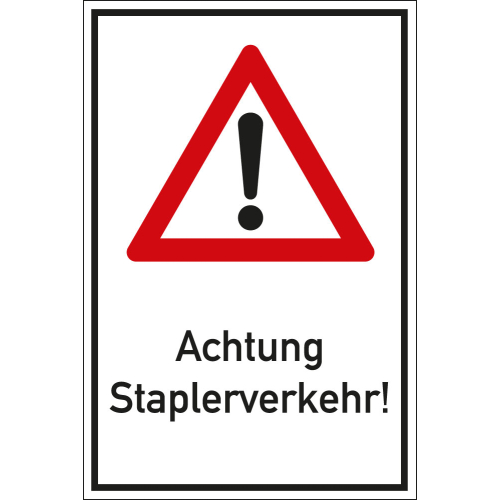 Kombischild Gefahrenstelle, Achtung Staplerverkehr Nr. 101, Aluminium, 400 mm x 600 mm, 1 Stück