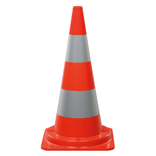 Leitkegel: Leitkegel für Tag - und Nachteinsatz, rot-silber tagesleuchtend, PVC mit Silberringen aus Reflexfolie, 4,3 kg, 750 mm, 1 Stück Leitkegel: Leitkegel für Tag - und Nachteinsatz, rot-silber tagesleuchtend, PVC mit Silberringen aus Reflexfolie, 4,3 kg, 750 mm, 1 Stück