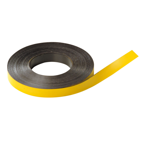 Magnetband beschriftbar, zum Zuschneiden, gelb, Breite 20 mm, 30 m/Rolle Magnetband beschriftbar, zum Zuschneiden, gelb, Breite 20 mm, 30 m/Rolle