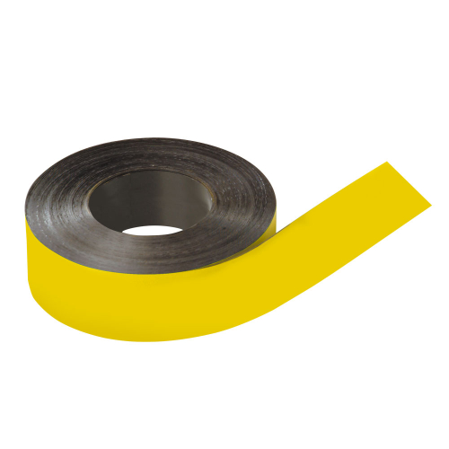 Magnetband beschriftbar, zum Zuschneiden, gelb, Breite 50 mm, 30 m/Rolle Magnetband beschriftbar, zum Zuschneiden, gelb, Breite 50 mm, 30 m/Rolle