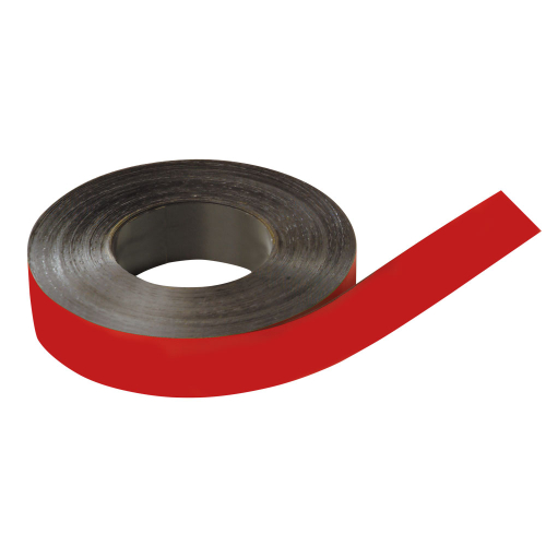 Magnetband beschriftbar, zum Zuschneiden, rot, Breite 40 mm, 30 m/Rolle Magnetband beschriftbar, zum Zuschneiden, rot, Breite 40 mm, 30 m/Rolle