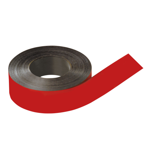 Magnetband beschriftbar, zum Zuschneiden, rot, Breite 50 mm, 30 m/Rolle Magnetband beschriftbar, zum Zuschneiden, rot, Breite 50 mm, 30 m/Rolle