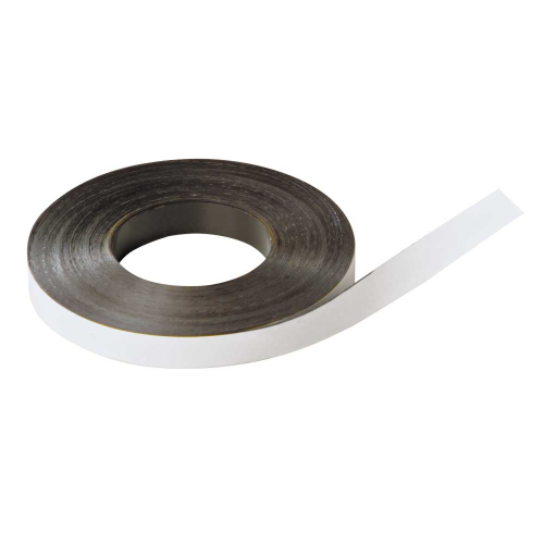 Magnetband beschriftbar, zum Zuschneiden, weiß, Breite 25 mm, 30 m/Rolle Magnetband beschriftbar, zum Zuschneiden, weiß, Breite 25 mm, 30 m/Rolle