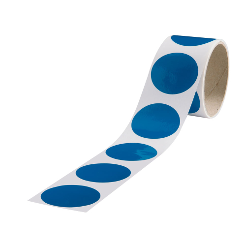 Markierungspunkt blanko, blau, Folie selbstklebend , Ø 75 mm, 100 St./Rolle Markierungspunkt blanko, blau, Folie selbstklebend , Ø 75 mm, 100 St./Rolle