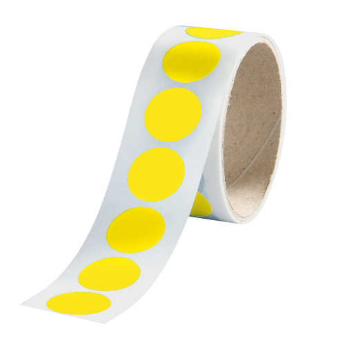 Markierungspunkt blanko, gelb, Folie selbstklebend , Ø 75 mm, 100 St./Rolle Markierungspunkt blanko, gelb, Folie selbstklebend , Ø 75 mm, 100 St./Rolle