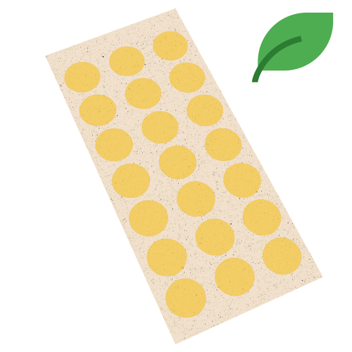 Markierungspunkt blanko, gelb, ökologisches Papier, Ø 25 mm, 21 St./Bogen Markierungspunkt blanko, gelb, ökologisches Papier, Ø 25 mm, 21 St./Bogen