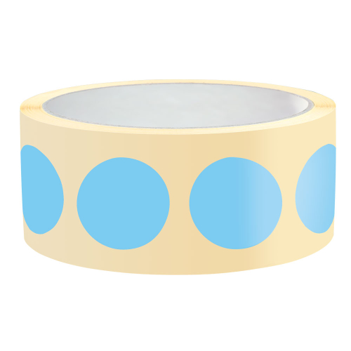 Markierungspunkt blanko, hellblau, Papier ablösbar, Ø 37 mm, 500 St./Rolle Markierungspunkt blanko, hellblau, Papier ablösbar, Ø 37 mm, 500 St./Rolle