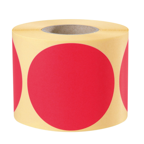 Markierungspunkt blanko, rot, Papier ablösbar , Ø 75 mm, 500 St./Rolle Markierungspunkt blanko, rot, Papier ablösbar , Ø 75 mm, 500 St./Rolle