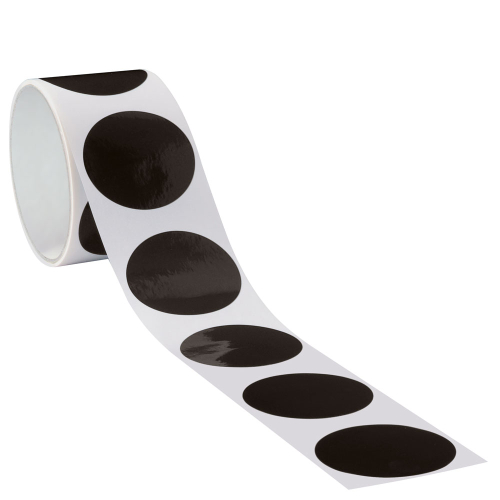 Markierungspunkt blanko, schwarz, Folie selbstklebend , Ø 75 mm, 100 St./Rolle Markierungspunkt blanko, schwarz, Folie selbstklebend , Ø 75 mm, 100 St./Rolle