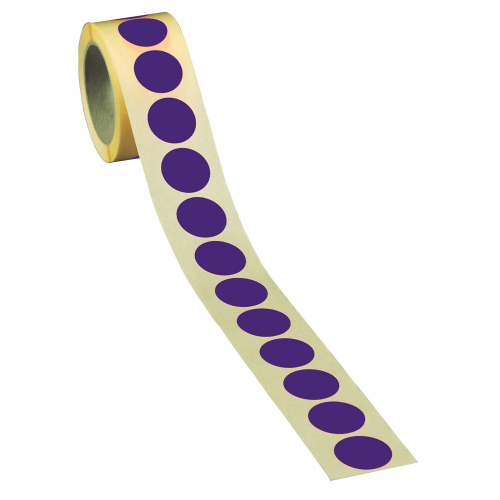 Markierungspunkt blanko, violett, Papier ablösbar , Ø 38 mm, 500 St./Rolle Markierungspunkt blanko, violett, Papier ablösbar , Ø 38 mm, 500 St./Rolle
