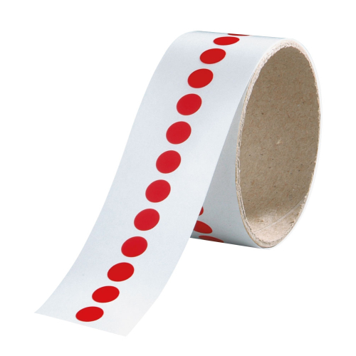 Markierungspunkte blanko, rot, Folie selbstklebend , Ø 10 mm, 100 St./Rolle Markierungspunkte blanko, rot, Folie selbstklebend , Ø 10 mm, 100 St./Rolle