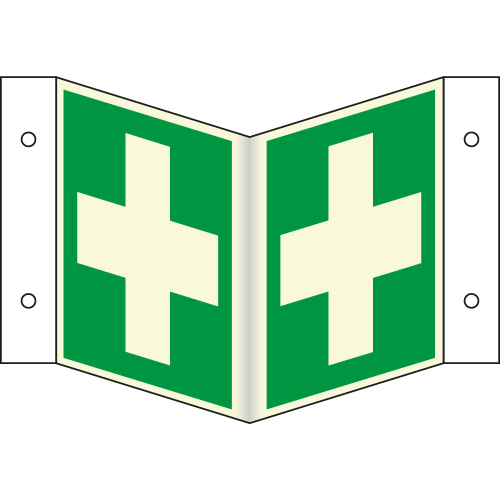 Nasenschild: Erste Hilfe, ASR/ISO, Kunststoff, 200 x 200 mm, 1 Stück