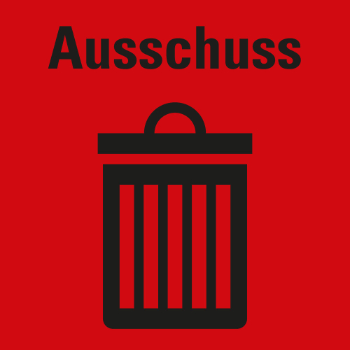 Organisationsetikett: Ausschuss, rot, Haftpapier ablösbar, 17 mm x 17 mm, 500 St./Rolle
