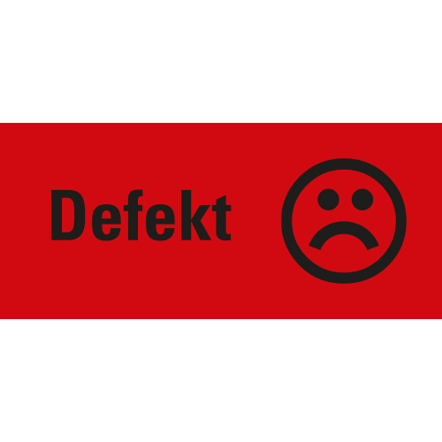 Organisationsetikett: Defekt, rot, Papier selbstklebend, 50 mm x 20 mm, 500 St./Rolle Organisationsetikett: Defekt, rot, Papier selbstklebend, 50 mm x 20 mm, 500 St./Rolle