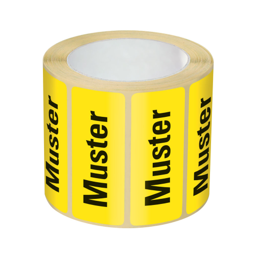 Organisationsetikett: Muster, gelb, Haftpapier ablösbar, 50 mm x 20 mm, 500 St./Rolle