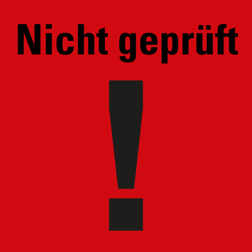Organisationsetikett: Nicht geprüft, rot, Papier selbstklebend, 17 mm x 17 mm, 500 St./Rolle