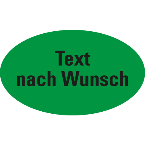 Organisationsetikett: Text nach Wunsch, grün, ablösbares Haftpapier selbstklebend, 50 mm x 30 mm, 500 St./Rolle